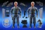 Placeholder: Plastic Mike Pence as G.I. Joe toy Doll figure With a pistol space force Commander Blue fabric uniform, black Moonboot in a clear package