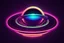 Placeholder: saturn planet, logo,in neon, futuristic, vector style