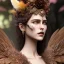 Placeholder: woolitize, frida, rusty metal, feathers, Dryad, fae, sidhe, ominous, nature, plants, wildflower, facepaint, dnd character portrait, intricate, oil on canvas, masterpiece, expert, insanely detailed, 4k resolution, retroanime style, cute big circular reflective eyes, Pixar render, unreal engine cinematic smooth, intricate detail , soft smooth lighting, soft pastel colors