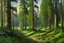 Placeholder: Peder Mork Monsted style, pine forest,