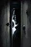 Placeholder: The man standing on the other side of the door, looking through the peephole with a suspicious expression on his face, modifiers: dark, Moody, shadowy, Low angle, film noir, Highly detailed, Digital painting, Artstation, Sharp focus, contrast, Contrasting colors, mystery, suspenseful, thriller, Expressionism, trending on deviantart, art by jock and sean phillips.