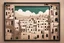 Placeholder: make an illustration of the beautiful old city of Palestine in a frame on a wall of a bombed home in the style of Malika Favre