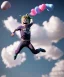 Placeholder: Ultra realistic clouds sky scene, wide angle, medium shot view, portrait, sweet Child, free jumping flying, trinkets, hair monster, jelly beans, balls, smile, happy, Peter Pan style, inflatable color clothing, extreme, wind, clouds sea, 20,000 feet altitude, stratosphere, soft color, highly detailed, unreal engine 5, ray tracing, RTX, lumen lighting, ultra detail, volumetric lighting, 3d, finely drawn, high definition, high resolution.