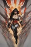 Placeholder: a series of pictures based on DC Comics Superheroes, amazing oil on canvas image of Chyna Laurer