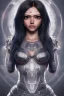 Placeholder: Alita battle angel, futuristic fantasy assassin character, portrait from waist up, intricate eyeliner, vibrant eyeshadow, clear completion, soft lighting, 4k resolution, intricate details, insanely detailed, white tank top, vibrant Japanese style tattoo sleeve, colorful cityscape background, masterpiece, expert, cinematic smooth, retroanime style, realistic details