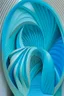 Placeholder: Turquoise arches and blue gates in a vertical Nautilus shell by artist "Zaha Hadid"