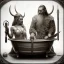 Placeholder: A viking and his wive having a bath, scary, steam punk, realistic, made in octane, cinematic, ultra-realistic, extremely detailed octane rendering, 8K, VRAY Super Real ar 2:3, dof photorealistic futuristic 50mm lens hard lighting dark gray tintype photograph, realistic lighting, sepia color