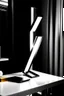 Placeholder: gaming table lamp inspired by sword, modern design, black and white color