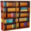 Placeholder: game texture beautiful wooden colorful bookshelves block close up tileable