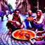 Placeholder: drunk gypsies eating ajvar on the street, 35mm