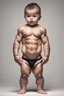 Placeholder: baby with six packs and muscular, little baby, realistic