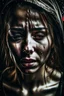 Placeholder: A beautiful woman with tears streaming down her face, her expression a mix of sorrow and despair.HOF, full size, (((realism, realphoto, photography, professional photographer, captured with professional DSLR camera, 64k,