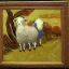 Placeholder: brown wool sheep in ambush Van Gogh