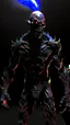 Placeholder: a hyper details texturing of fullbody the skin realistic textures skin ichigo like venom masked.bcomplex details, extremely, ultra rendering, motif zombies. He is standing admist darkness realms floors