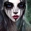 Placeholder: beautiful gothic woman with thick white spiderwebs on face, dark, runny mascara, 8k, high-quality, fine-detail, intricate, sharp, crisp, digital art, detailed matte, illustration, octane render, brian froud, howard lyon, Anne Dittman, Anne Stokes, Lisa Parker, Selina French