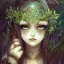 Placeholder: Girl, karlan, rusty metal, anime, Dryad, fae, sidhe, ominous, nature, plants, wildflower, facepaint, dnd character portrait, intricate, oil on canvas, masterpiece, expert, insanely detailed, 4k resolution, retroanime style, cute big circular reflective eyes, cinematic smooth, intricate detail , soft smooth lighting, soft pastel colors, painted Renaissance style