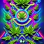 Placeholder: Marijuana, splash color, bright colors, neon, Psychedelic, detail, 8k, bright light, surreal