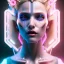 Placeholder: cyberpunk, head, women, portrai, tron sketch of a girl on lined paperA beautiful one nude body of a make up smiling woman blond long hair, alone, high key lighting, volumetric light high details with white stripes and blue eye, smiling with plump pink lips, flowers around, unreal engine petit prince belle fine, profil de trois quart, grand front cosmique, peau bleu cristalline, yeux bleu, perle sur le front long cheveux blond et rose etoilé, cristaux sur le corps, collier de grande princesse, l