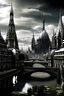 Placeholder: view of a futuristic Paris in a gothic way