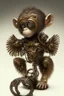 Placeholder: small cute steampunk mechanical monkey, made of metal with mechanical wings, cute hands and feet