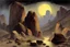 Placeholder: Night, mountains, rocks, friedrich eckenfelder and rodolphe wytsman impressionism paintings