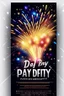 Placeholder: birthday party with fireworks flyer