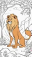 Placeholder: The Lion and a Clever Fox colouring cartoon image