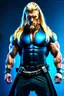 Placeholder: Muscular male Commander with long blonde hair and a goatee beard. Photorealistic. 4k. Modern Fantasy
