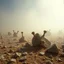 Placeholder: A striking quality Kodak photograph captures a wasteland with odd stones, odd spindle-shaped objects, spooky, creepy, details of the dust very accentuated, glossy, organic, adorned with minerals and rocks, fog. Bathed in feeble light, eerie, Max Ernst style, black sun, fog