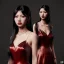 Placeholder: portrait only koren woman, long black hair, red dress, full body, 8k, highly realistic, octane render,