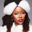 Placeholder: Woman, happy, expressive, emotive, smiling, pouting lips, African American, afro hair, kinky hair, coily hair, blizzard, snow, red sweater, delta sigma theta, snow angel, hazel colored eyes, snow man, snowflake,snowball, hair in high puff, short hair, no makeup, natural colored lips