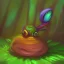 Placeholder: Fuzzy cute psychedelic caterpillar sitting on a forest floor mushroom, hyper realistic. psychedelic, baroque, photorealistic