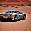 Placeholder: Ferrari with camouflage paint in the desert