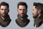Placeholder: Male character 19 years Proportions of the character the head-to-body ratio . Create a distinctive that helps the character stand out and be easily recognizable Design the character's face, including the shape of the head, eyes, eyebrows, nose, mouth, and ears. Consider the character's personality, age, and any unique that set them apart depth and visual interest. Front, Side, and Back Views: Provide multiple views of the character, including front, side, and back mode sheet