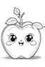 Placeholder: outline art for cute Apple coloring pages with sitch, white background, Sketch style, full body, only use outline, toddlers style, clean line art, white background, no shadows and clear and well outlined.