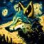 Placeholder: a wolf in van gogh style