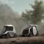 Placeholder: An autonomous electric recreational vehicle for traveling outside the city to nature, and when the vehicle reaches nature it splits into 2 units, one a residential unit and the other becomes a small vehicle