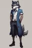 Placeholder: a humanized wolf that is a work assistant