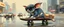 Placeholder: master oil painting by Rembrandt, pen outline and airbrush,the tilted quilter,glasses and ticks, cyberpunk imagery synchronized mechanical stylized fluffy gremlin rat bat laying low barely hanging on, drumming kit flat board trike flickering stable core, wet reflective salt flat city, fast motion blur background, translucent tube cars