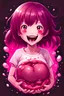 Placeholder: A detailed illustration Anime girl smiling crushed inside really darkpink fleshy stomach filled with digestive juices, t-shirt design, fantasy art, bokeh, Adobe Illustrator, digital painting, focused on the character, vector logo, vector art,