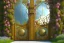 Placeholder: intricate ornate gate, garden, path, flowers, fine detail, high quality, Bauhaus, mystical,