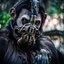 Placeholder: Cyborg, Ape, Primate, hominid, breathing device, gas mask, respirator Christopher Nolan, Dystopian, Extreme depth of field, bokeh blur, Alberta, all-natural, in the style of candid, Fuji Film, Anamorphic lens