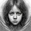 Placeholder: black and white portrait of the face of the girl sadness, fine pencil drawing, intricate line, hdr, 8k, ultra symmetrical, akira movie, stephen king style