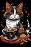 Placeholder: Christmas cat calico and coffee graphic