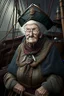 Placeholder: old woman captain of medival ship