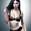 Placeholder: black hair lady model bra with tiger