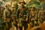 Placeholder: Japanese 1920 oil painting Fedra and the CRM but as Vietnam soldiers.