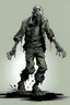 Placeholder: zombie, drooling black liquid, full body, attacking, profile ,comic book, post-apocalypse, gray background,