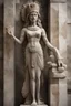 Placeholder: full body stone statue of Virgo Empress Kadosh Iesus Yeshiva Dictator of the Known Universe Queen of Heaven Ishtar Venus Ekadeshi Hathor Asherah Athena Ostara Qudshu Qetesh Britannia Columbia Goddess of many names in Hindu Egyptian Aztec Mayan Native American Japanese Yakut Ancient Greek style, statue, marble granite texture, pale white dull colours, photo-realistic, 50mm lens, f/2.8, natural soft lighting