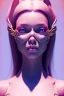 Placeholder: Woman Portrait with Sweet Rabbit mask, color background, photo studio, unreal engine 5, concept art, ray tracing, lumen lighting, ultra detail, volumetric lighting, 3d.